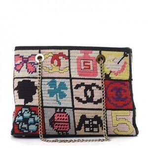 CHANEL Needlepoint Precious Symbols Shoulder Bag
